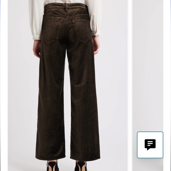 Frame Denim Pants - FRAME LE SLIM VELVET PALAZZO High-Waist Wide-Leg CLOVE COLOR SIZE 28